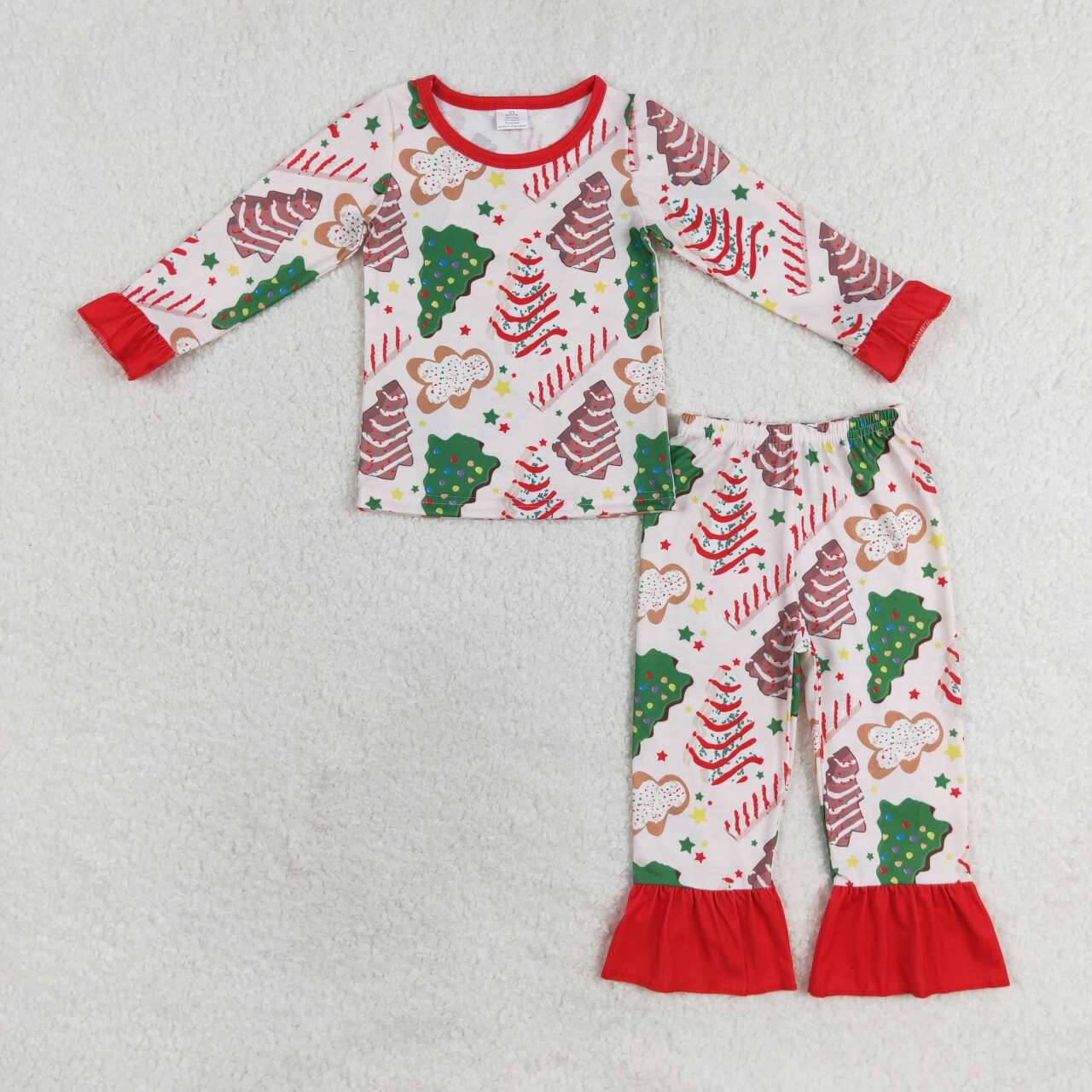 Family Christmas Tree Cake Shirt Pants Bamboo Rompers Pajamas Clothes