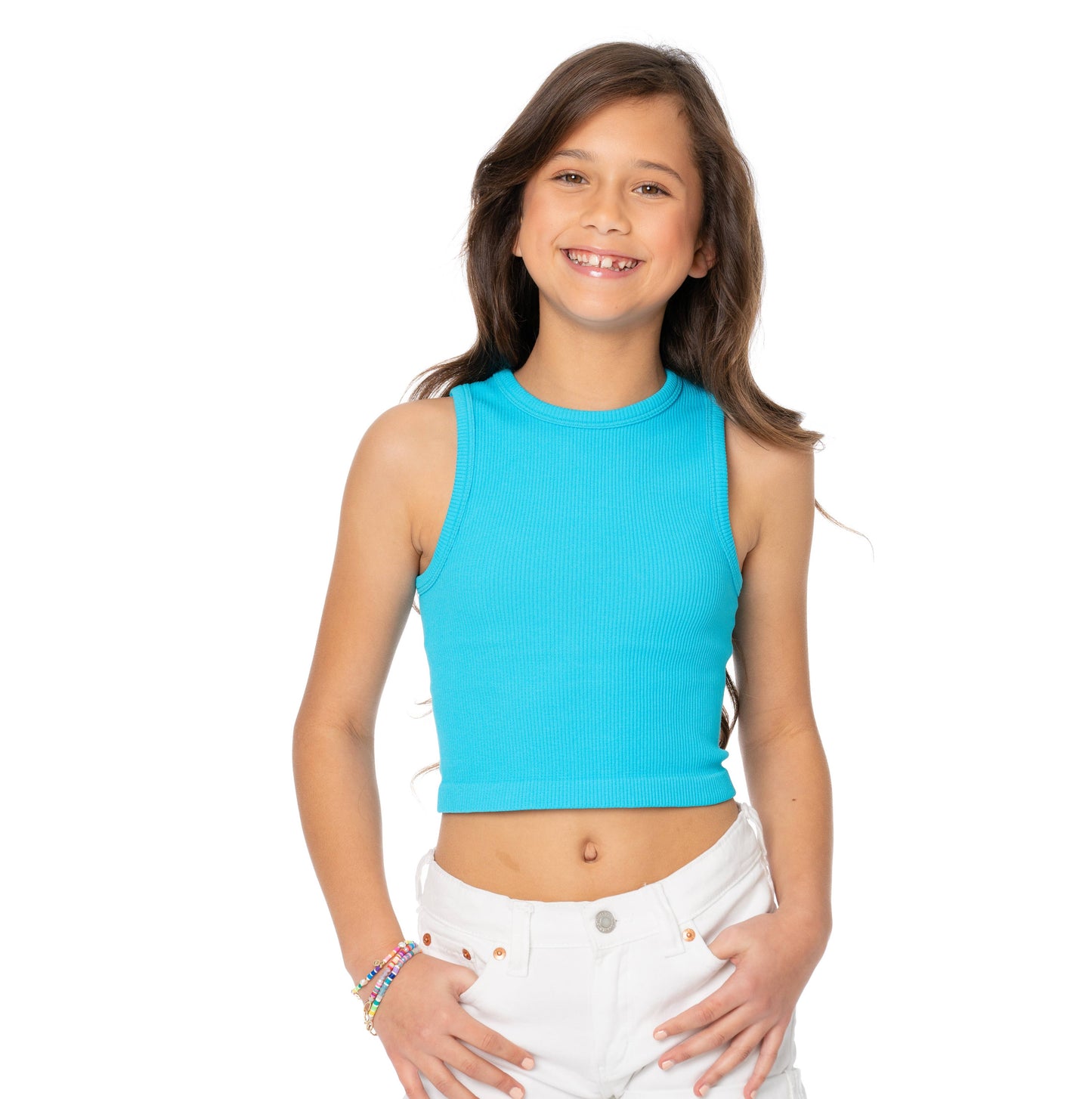 Girls Ribbed Crop Tank Top