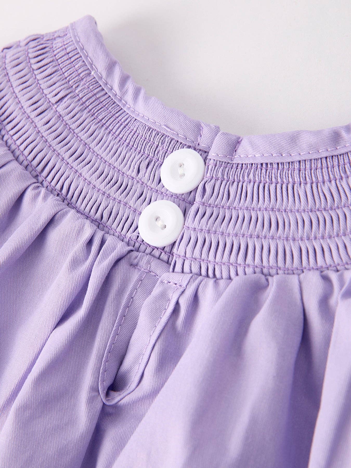 Girls Butterfly Smocking Embroidered Purple Romper