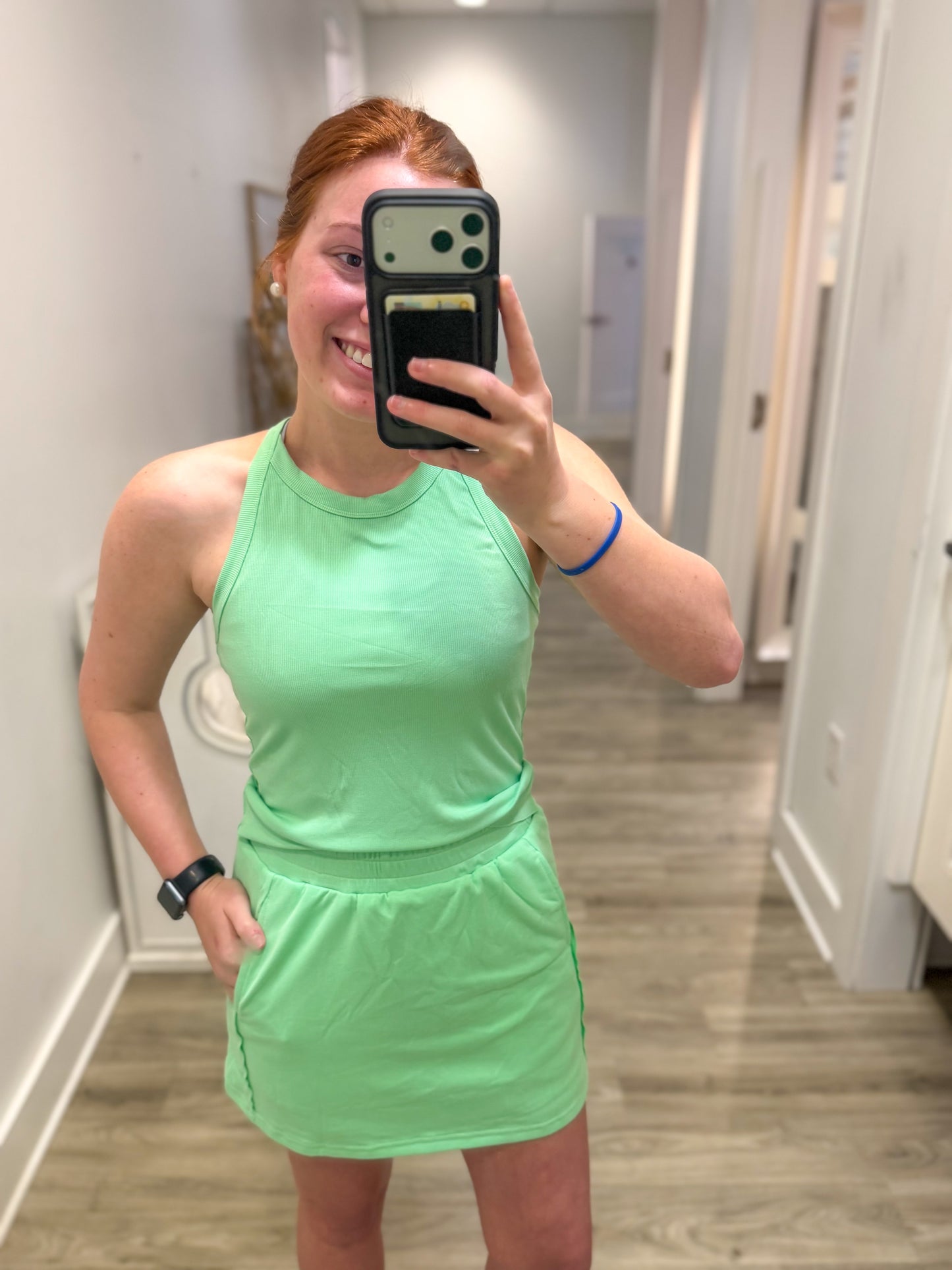 Blue tank skort set
