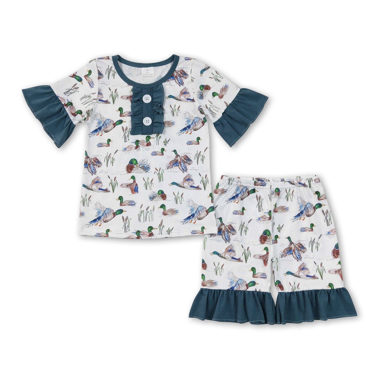 Short sleeves duck girls pajamas