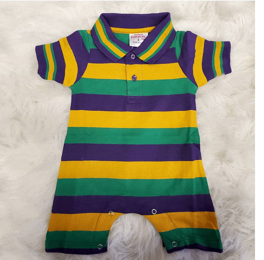 Mardi Gras Baby Romper
