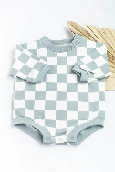 Organic Checkered Bubble Romper-various colors