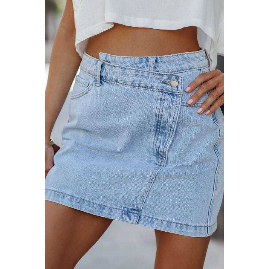 New Fashion Irregular Asymmetric Denim Short Skirt