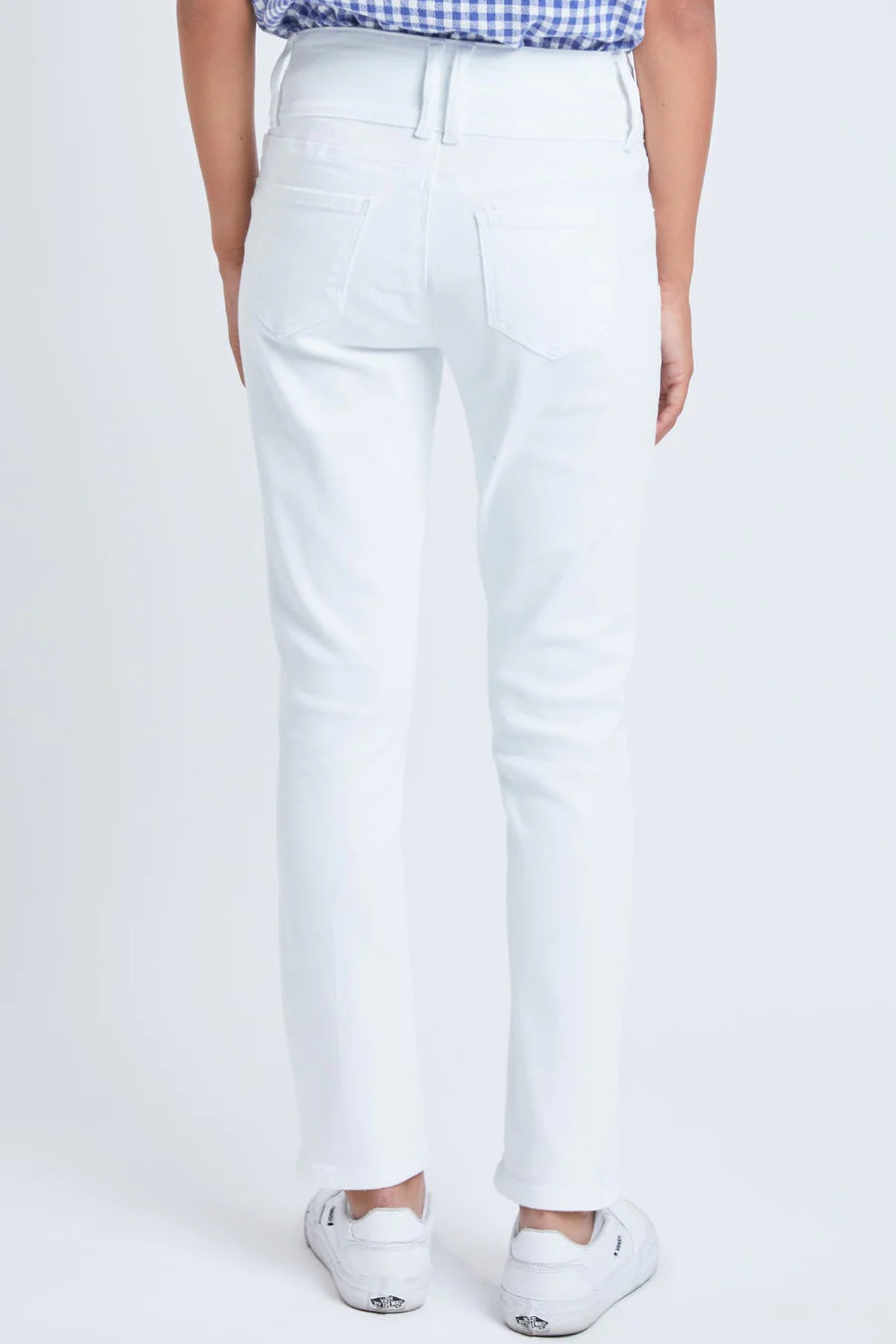 Girls 3-Button White Jeans