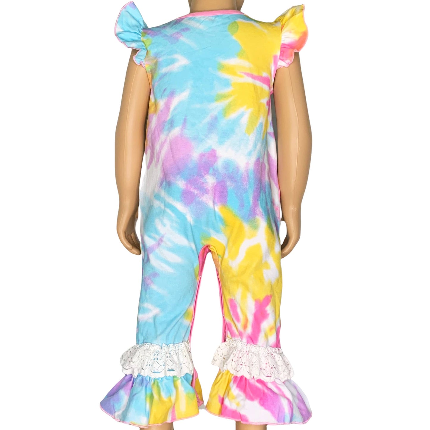 Pastel Tie Dye Baby Toddler Girls Spring Romper Easter