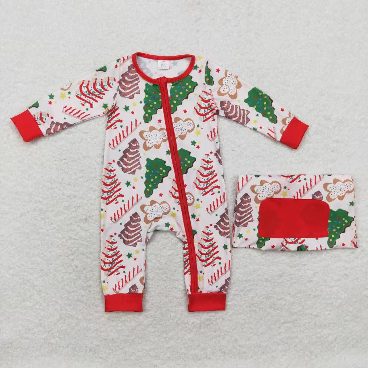 Family Christmas Tree Cake Shirt Pants Bamboo Rompers Pajamas Clothes