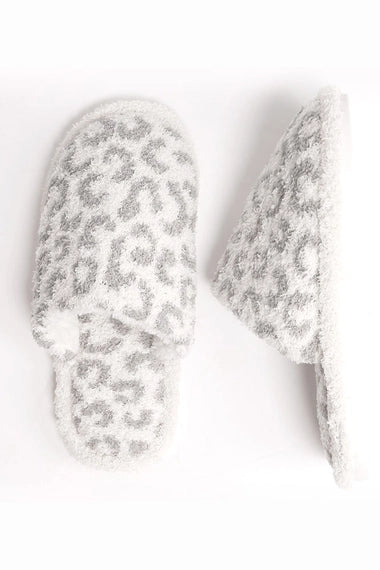 Leopard Print Fuzzy Slippers Adult and Kids