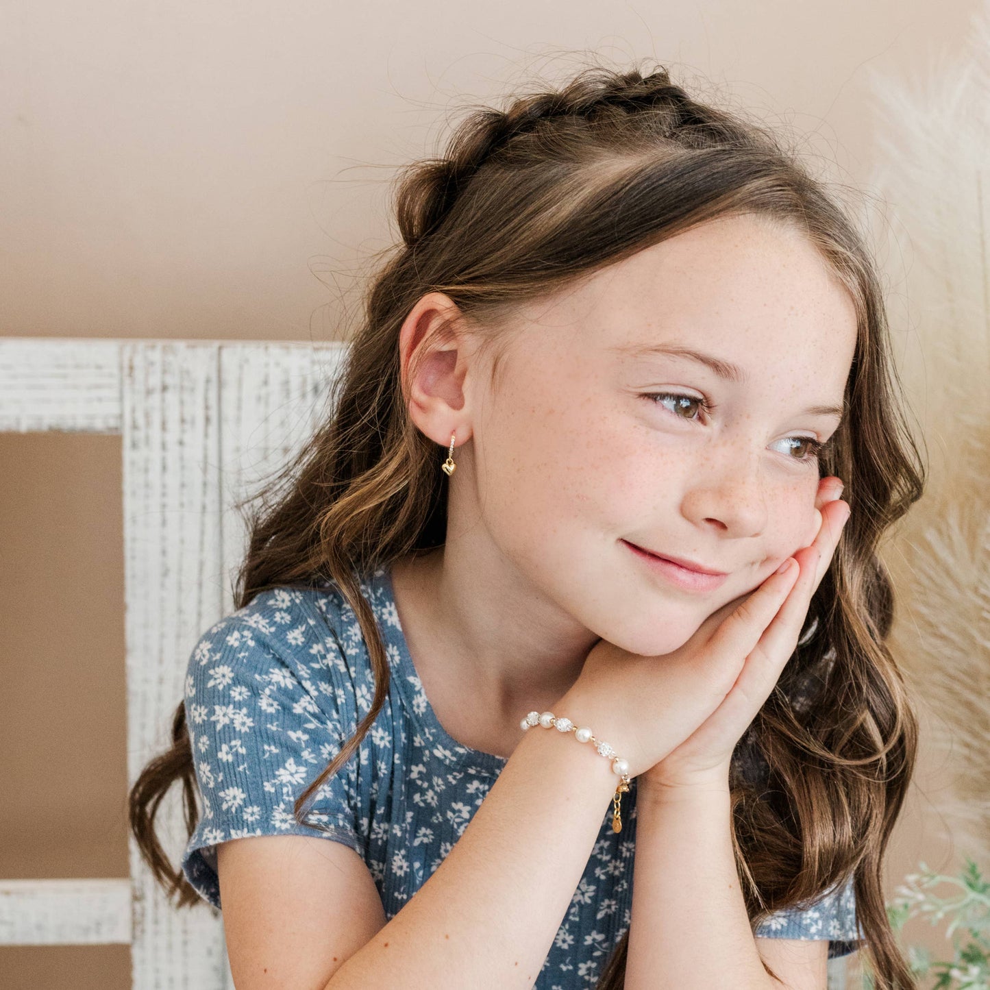 Children's 14K Gold Plated Pearl Baby Bracelet Kids Jewelry