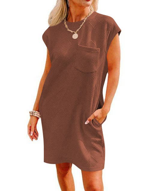 Casual Sports Crewneck Pocket Loose Dress