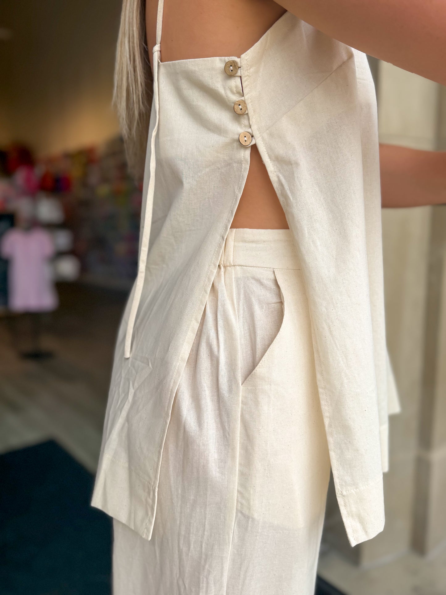 Spaghetti Strap Top and Wide Leg Pant Set