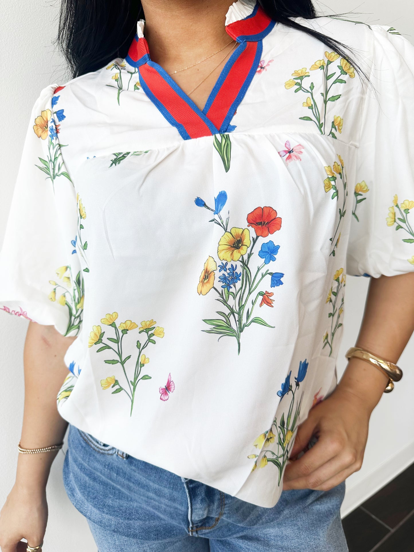 Pick Me Floral V-neck top