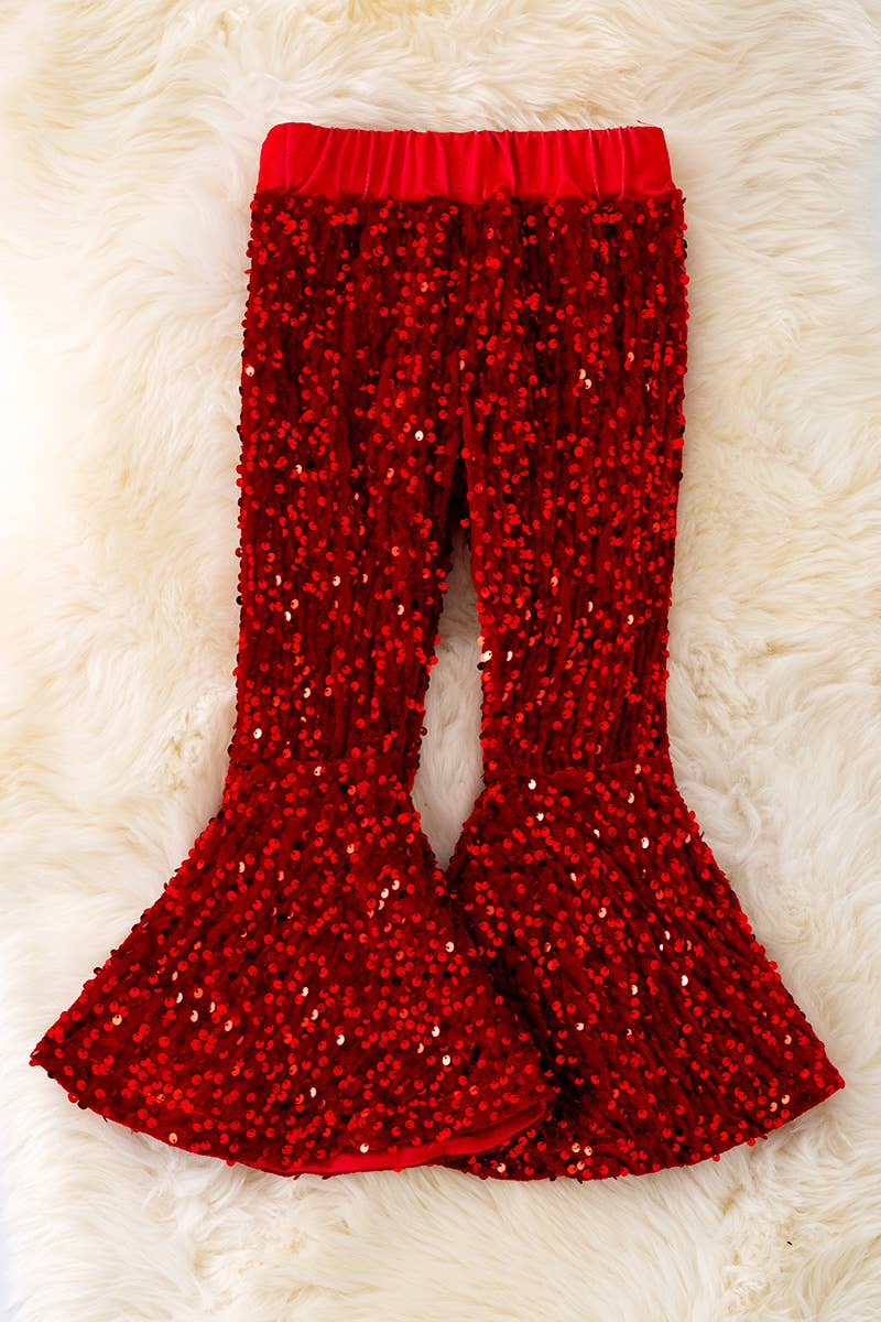RED SEQUINS BELL BOTTOMS.