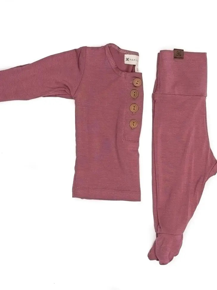 Top + Bottom Set Baby clothes, newborn outfit, Rose