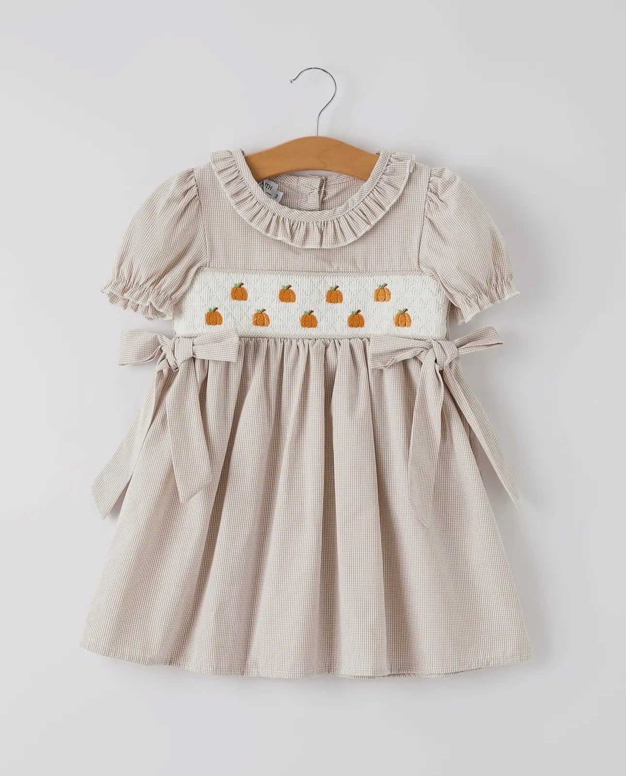 Halloween Thanksgiving plaid girls dress