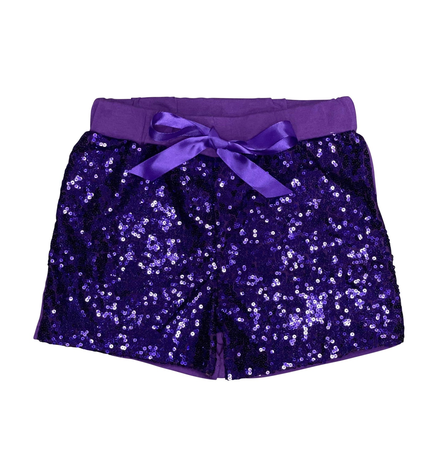 Kids Purple Sequin Shorts