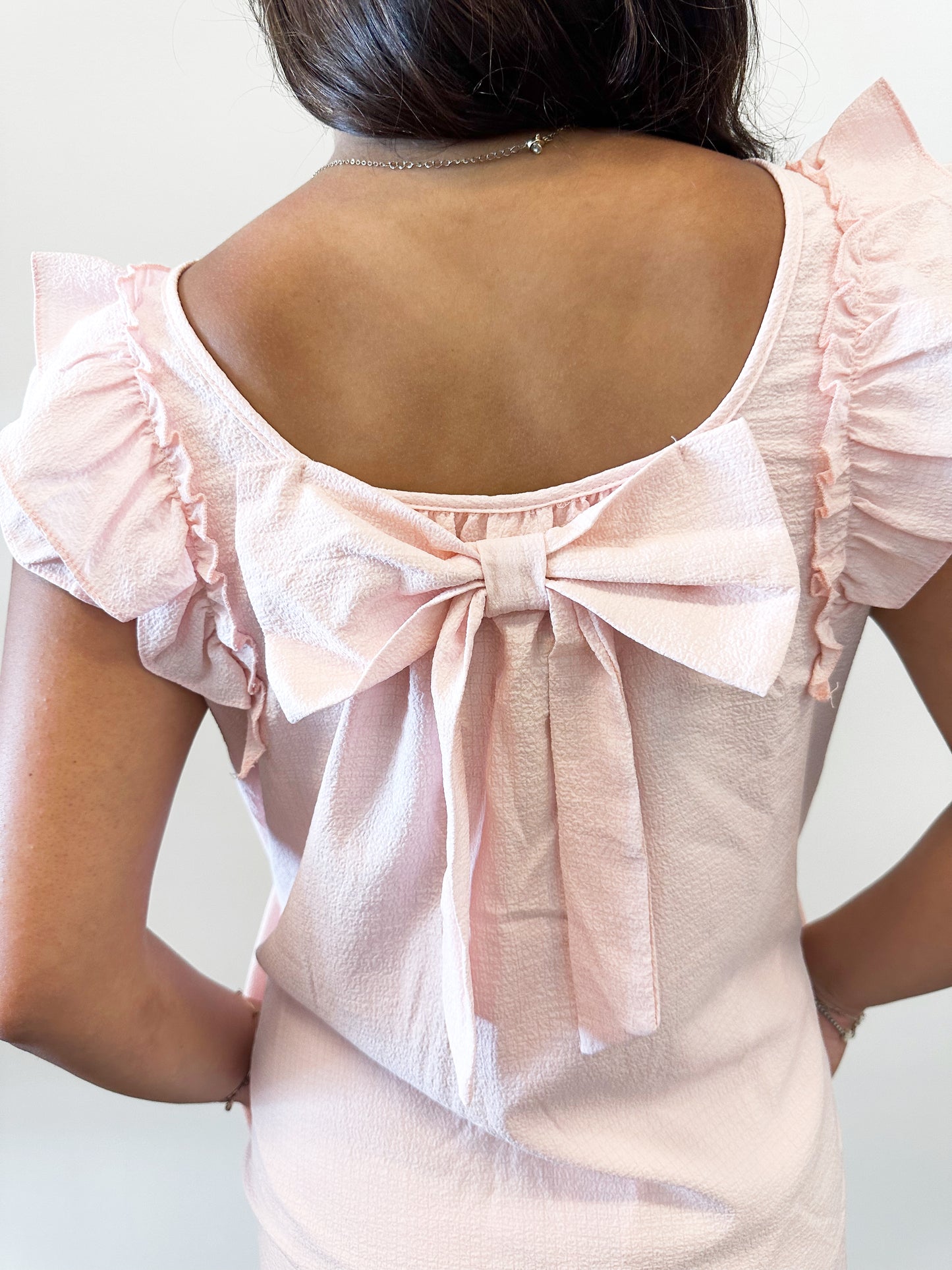 Light Pink Bow Back Dress