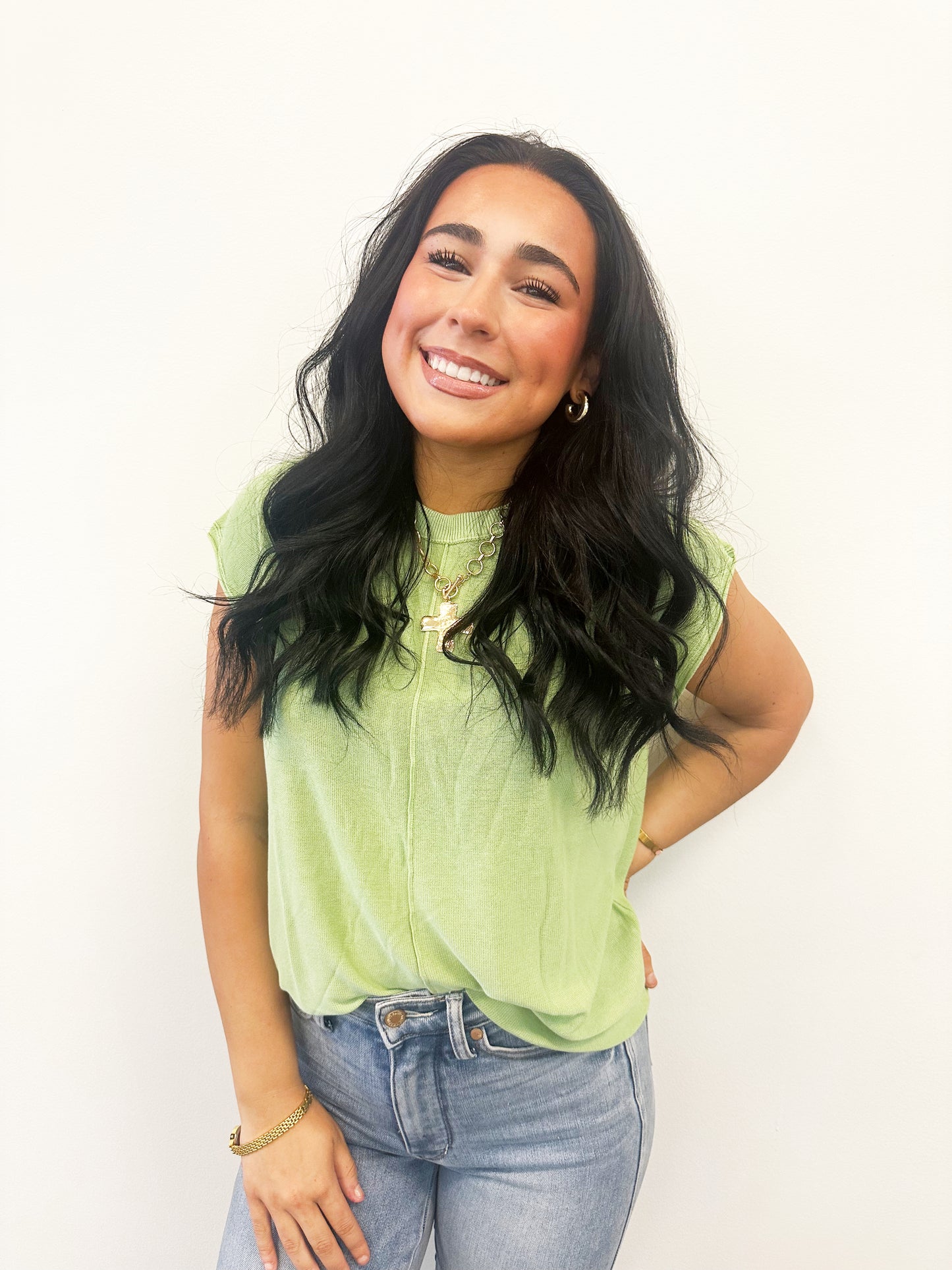 Green Sweater Box Top