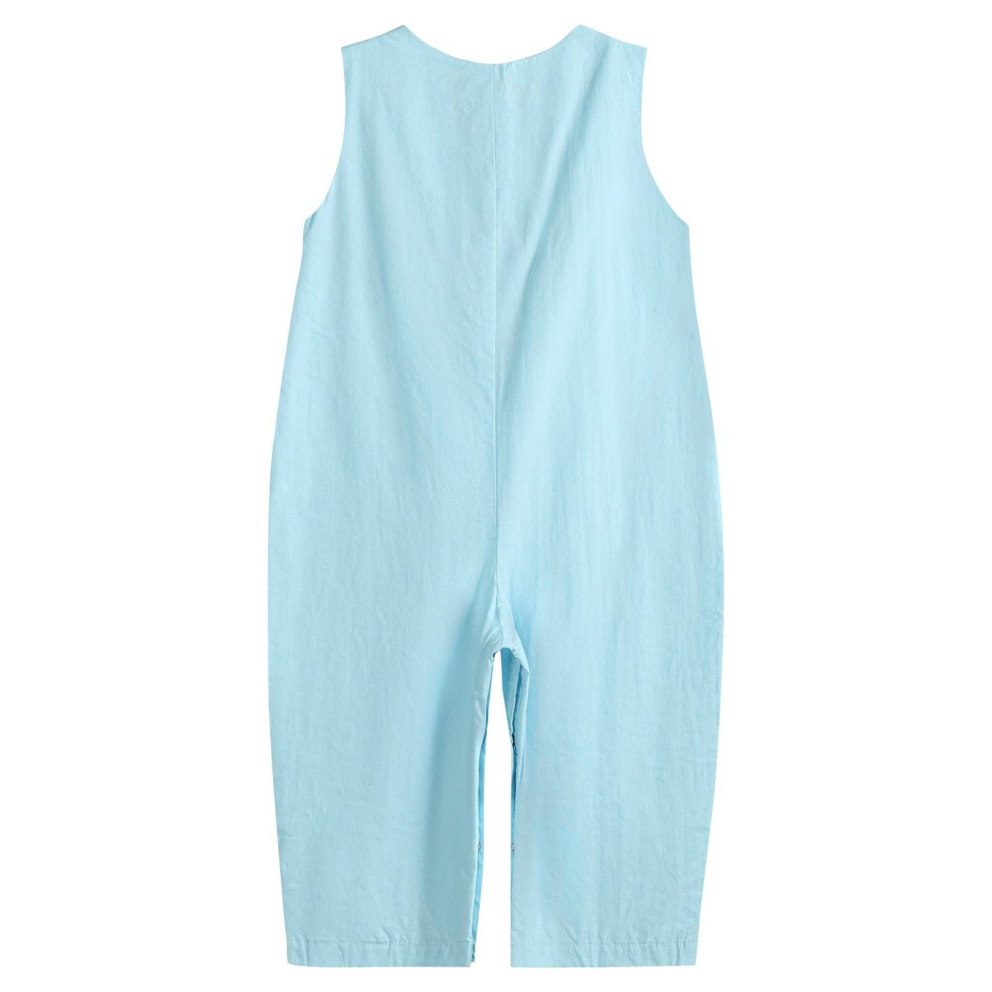 Blue Santa Smocked Overalls