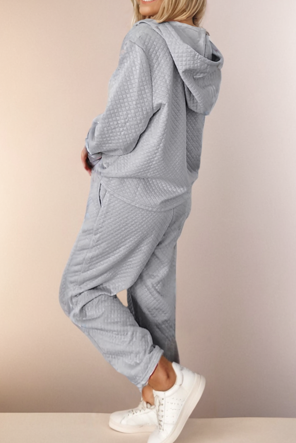 Solid Hooded Pullover and Wide Leg Pants Set