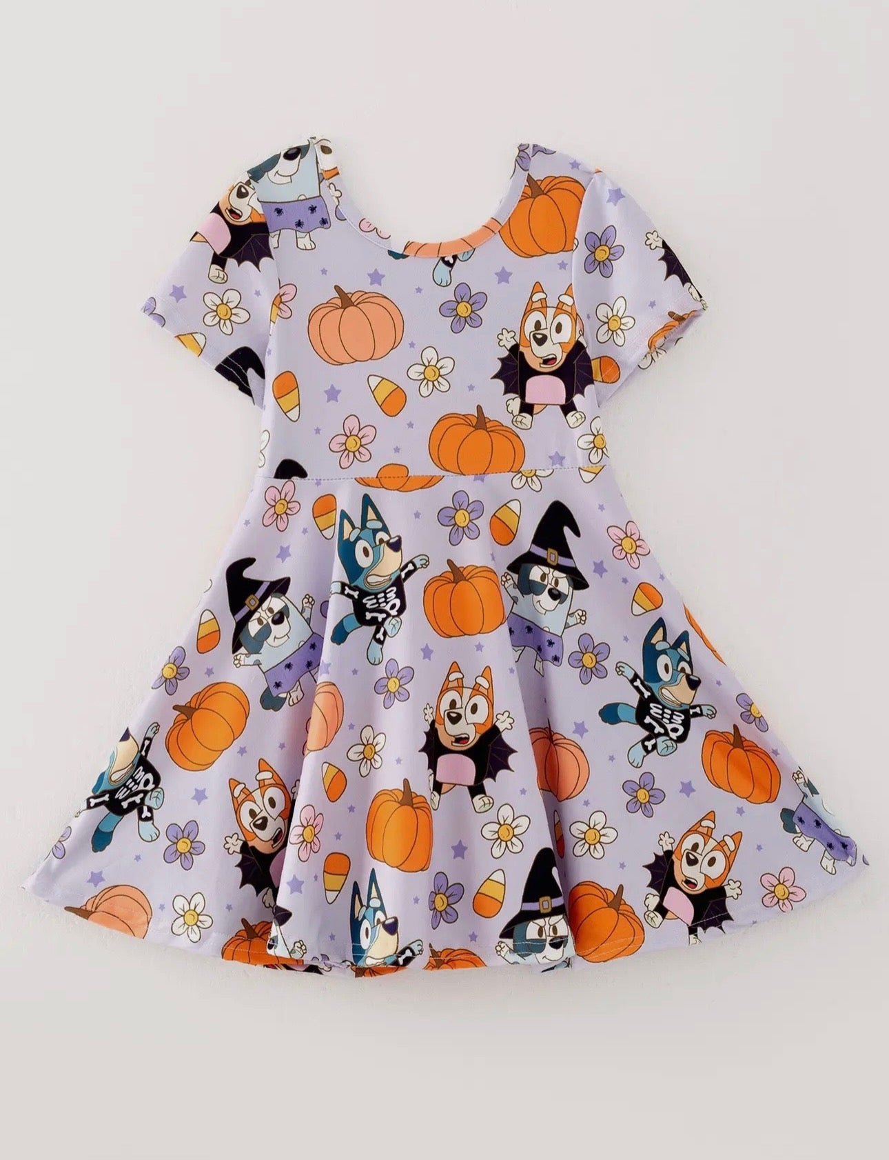 Halloween cartoon pumpkin print dress