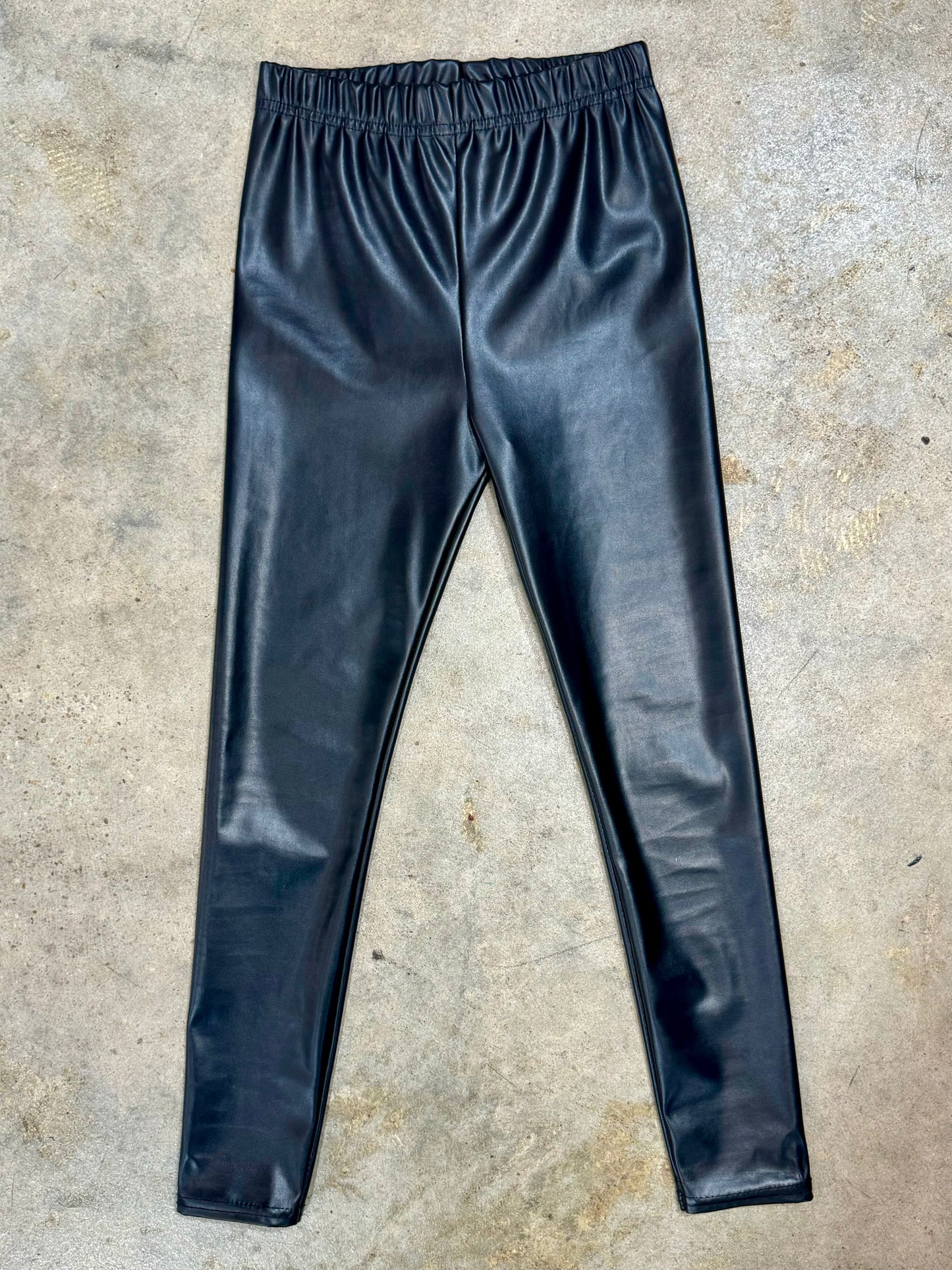 Tween Leather Look Leggings