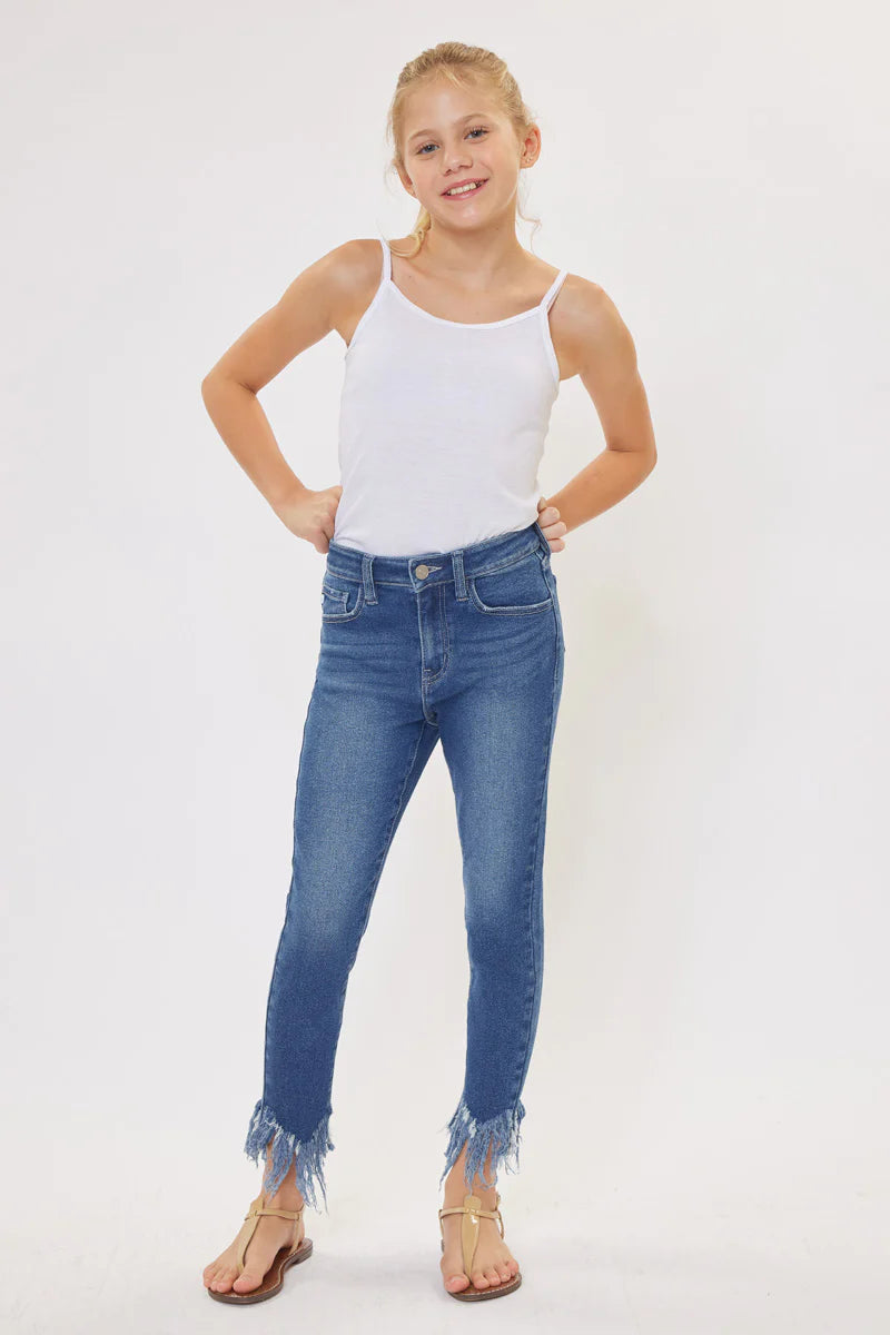 Kancan Girls Junie High Rise Frayed Skinny Jean