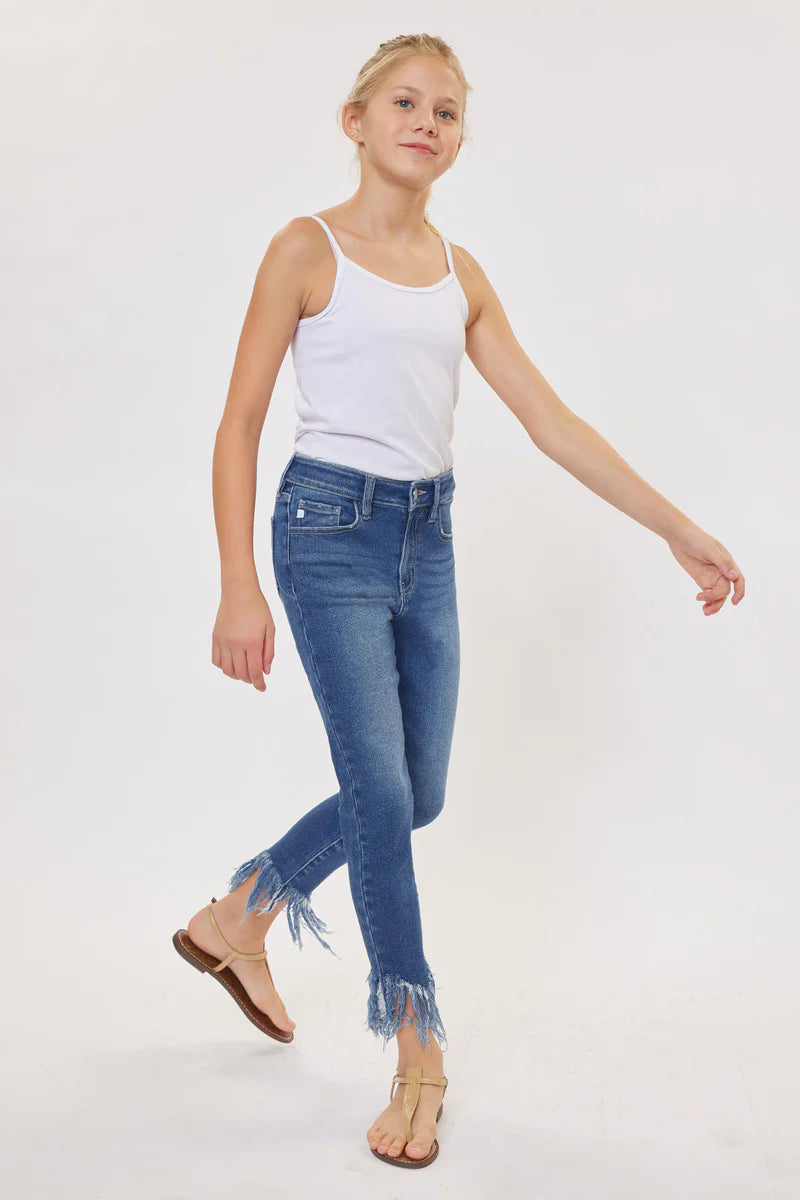 Kancan Girls Junie High Rise Frayed Skinny Jean