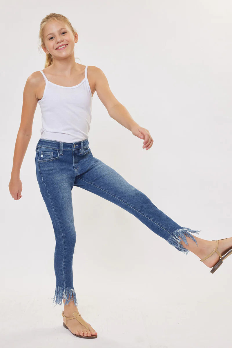 Kancan Girls Junie High Rise Frayed Skinny Jean