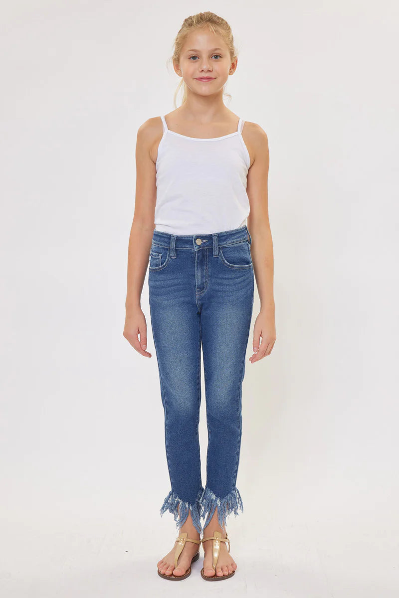 Kancan Girls Junie High Rise Frayed Skinny Jean