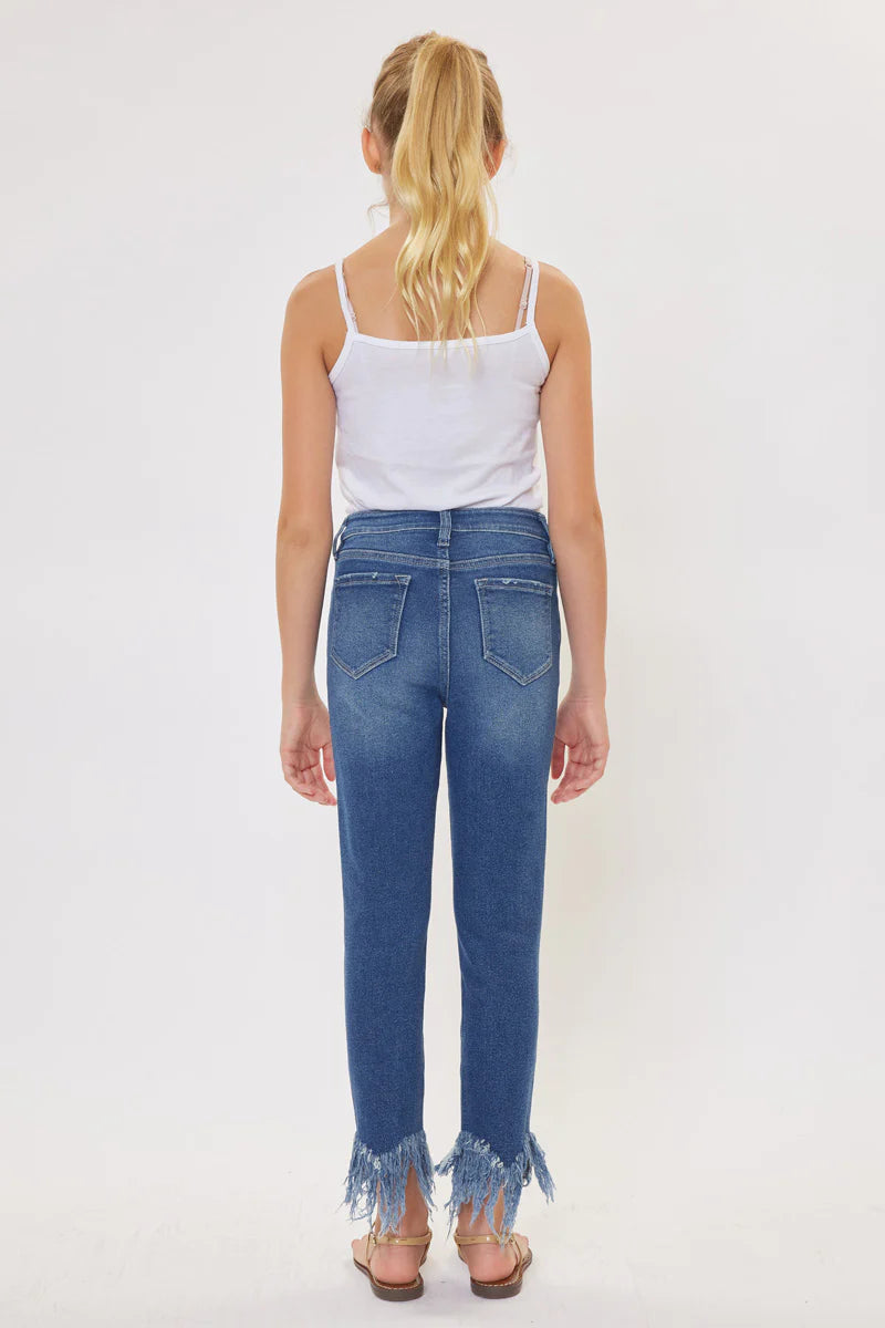 Kancan Girls Junie High Rise Frayed Skinny Jean