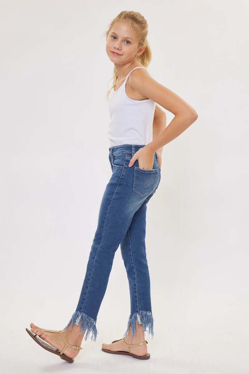 Kancan Girls Junie High Rise Frayed Skinny Jean