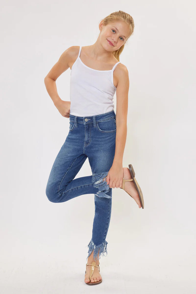 Kancan Girls Junie High Rise Frayed Skinny Jean