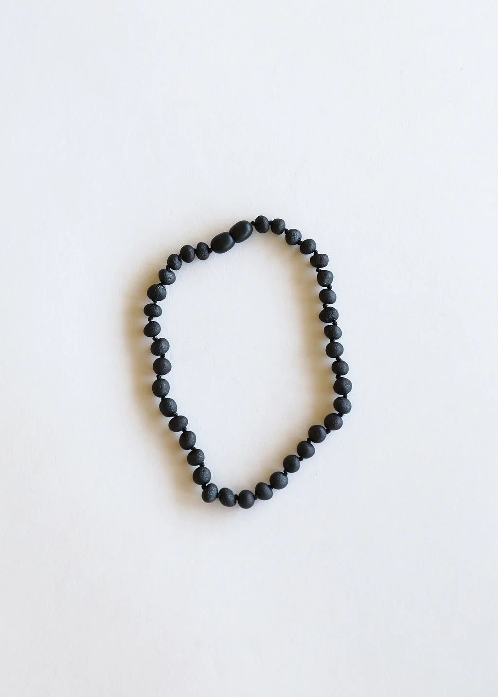 Raw Black Baltic Amber 11 Inch Necklace