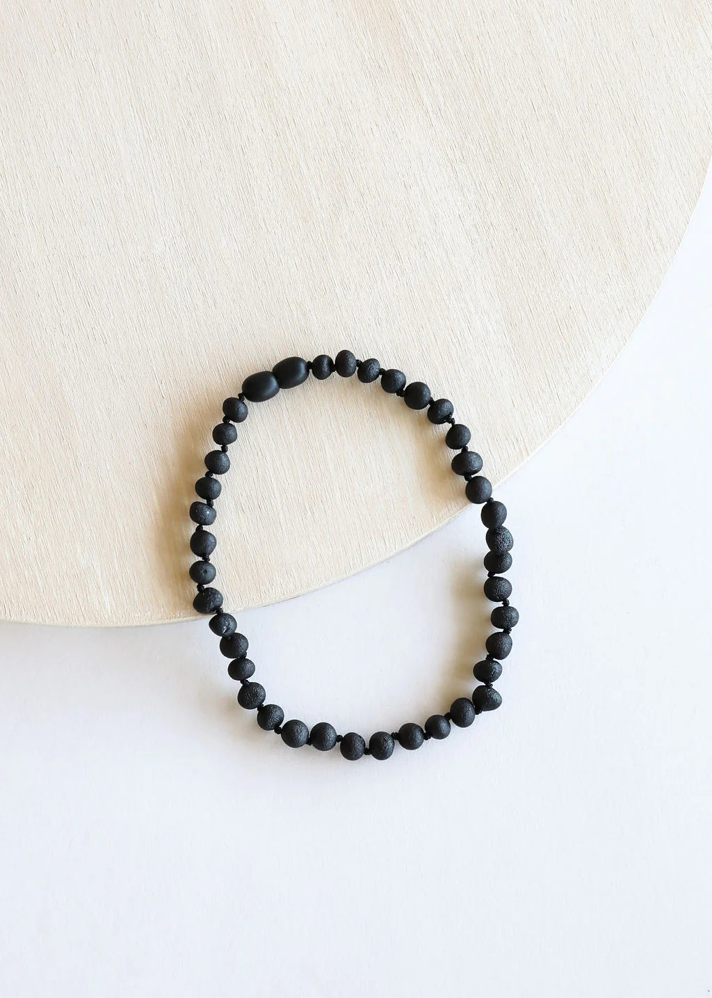 Raw Black Baltic Amber 11 Inch Necklace