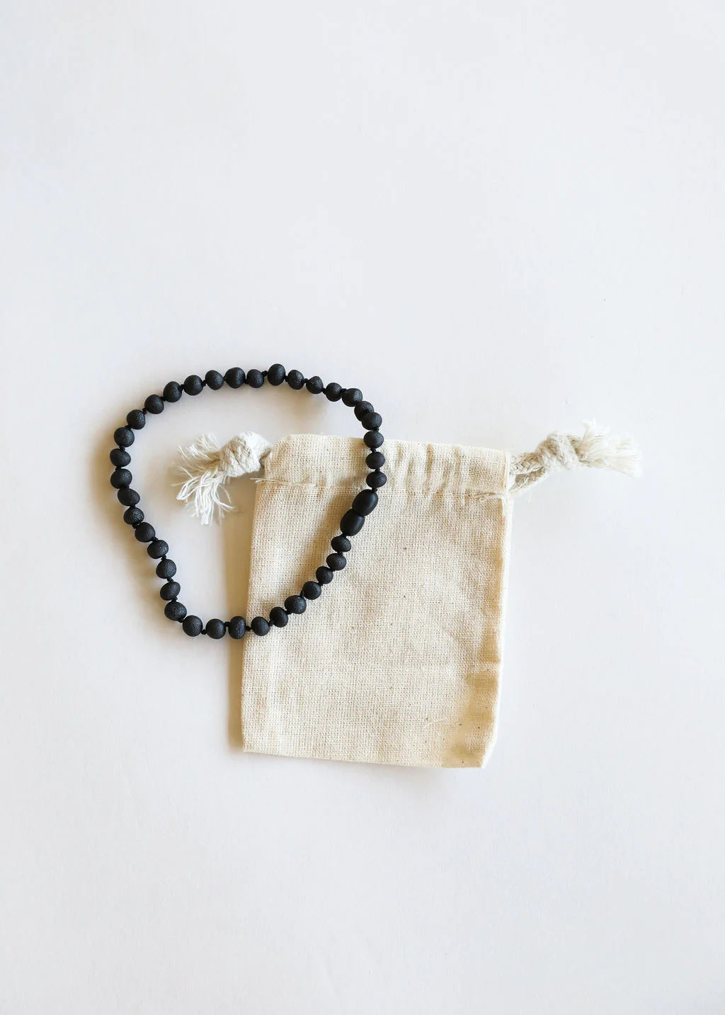 Raw Black Baltic Amber 11 Inch Necklace