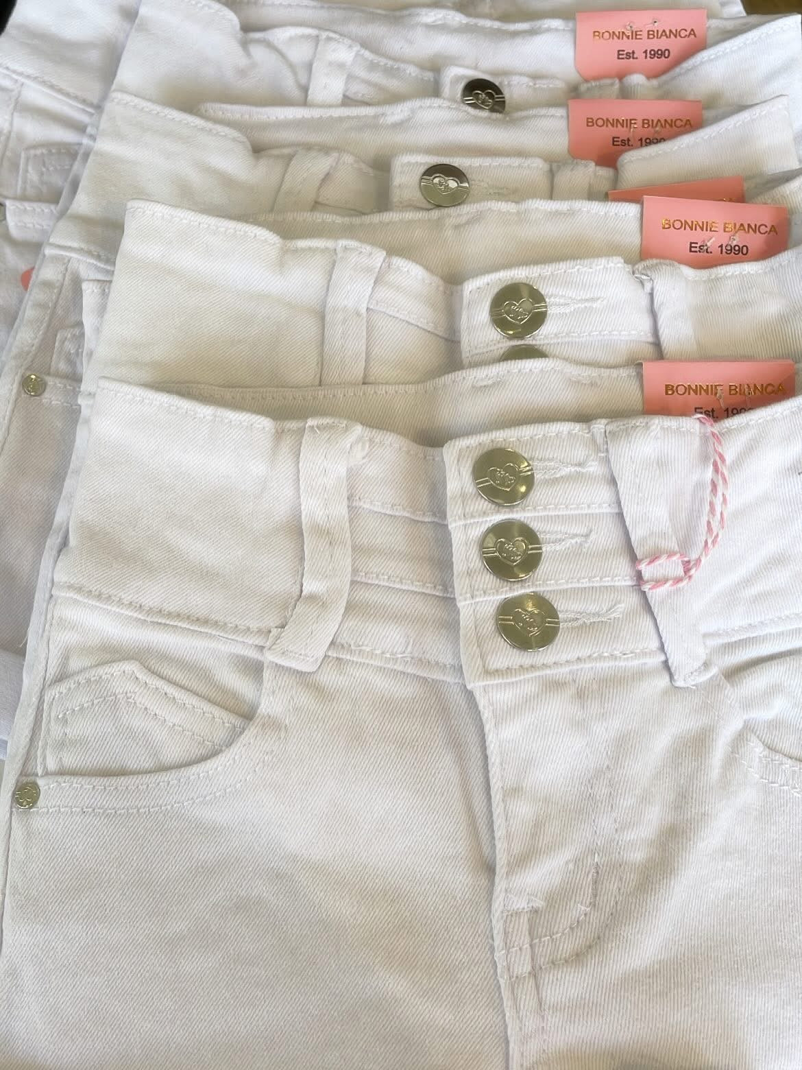 White triple button Bonnie Bianca’s