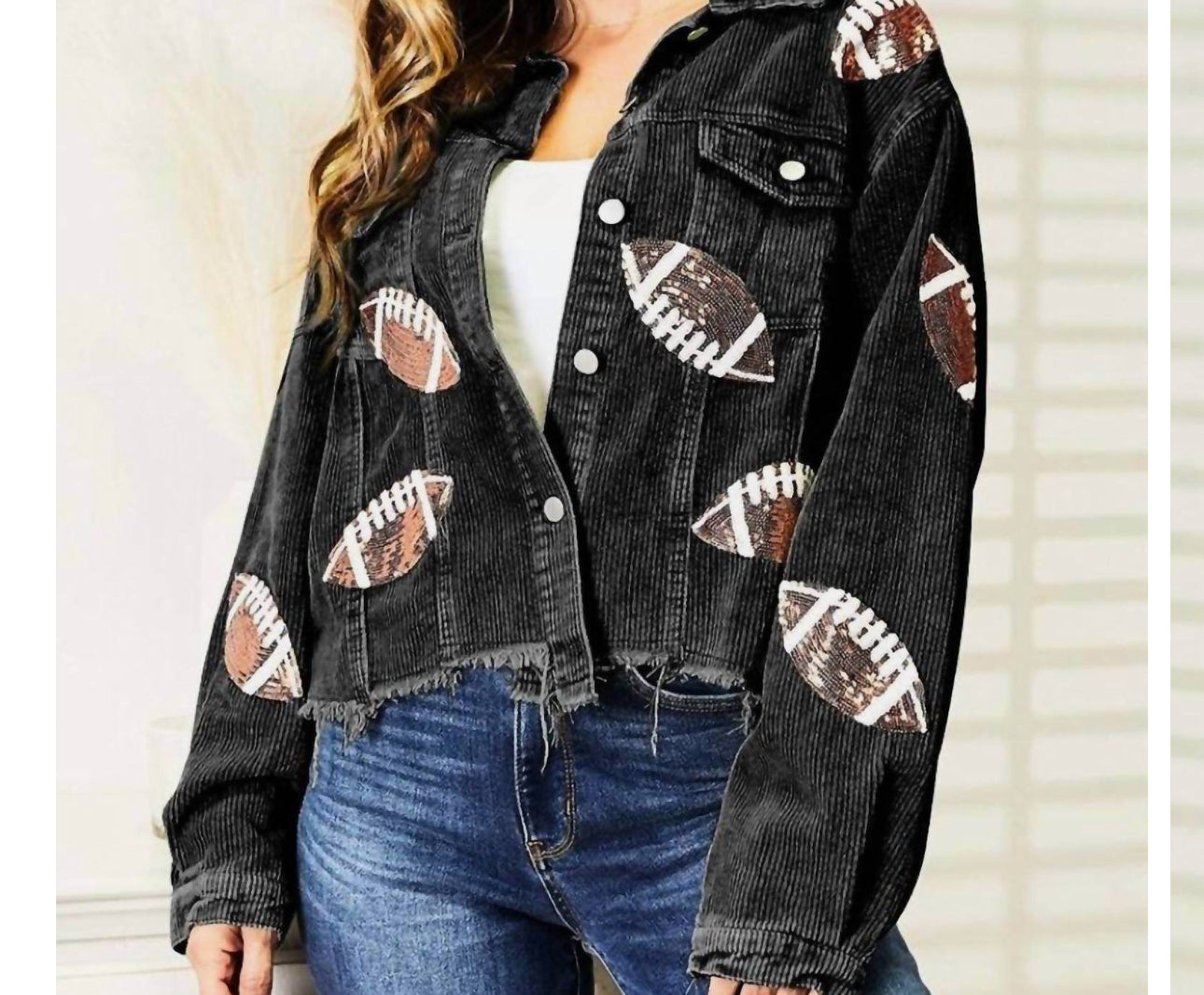 Sequin football jacket