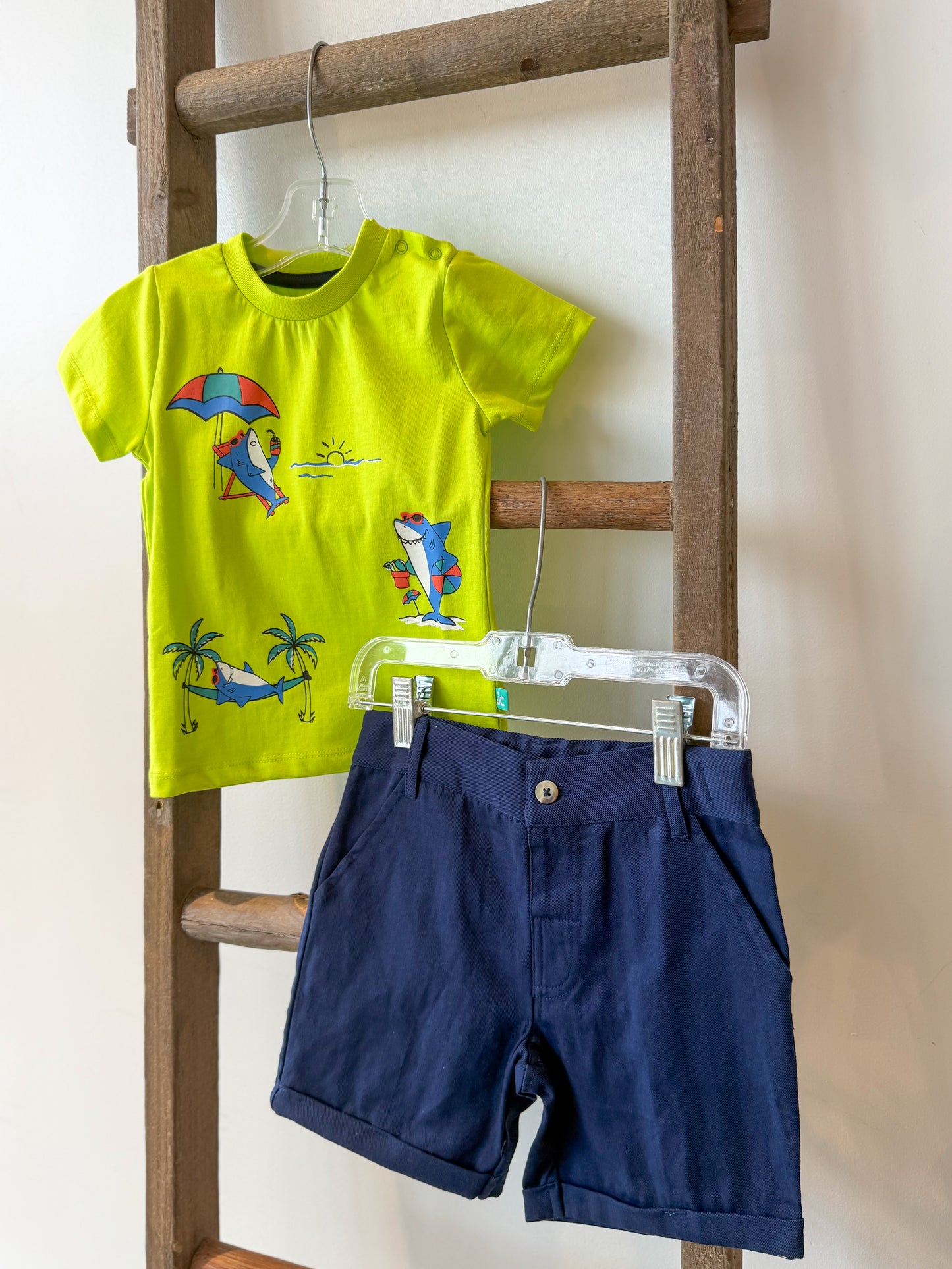 Cool Shark Printed Tee Set