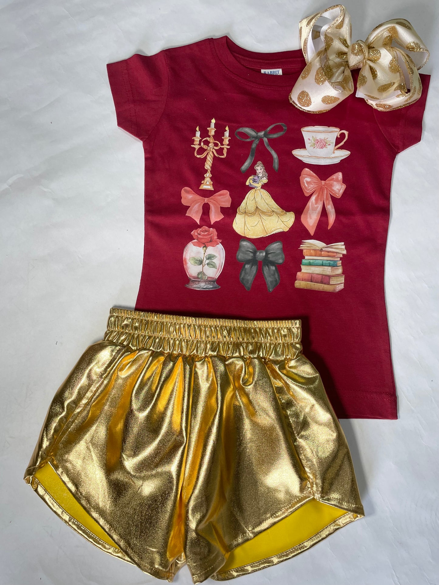 Maroon "beauty and the beast" inspired shirt