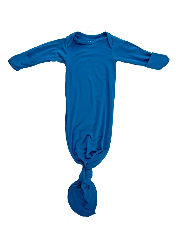 Blue Knotted Gown And Hat Set