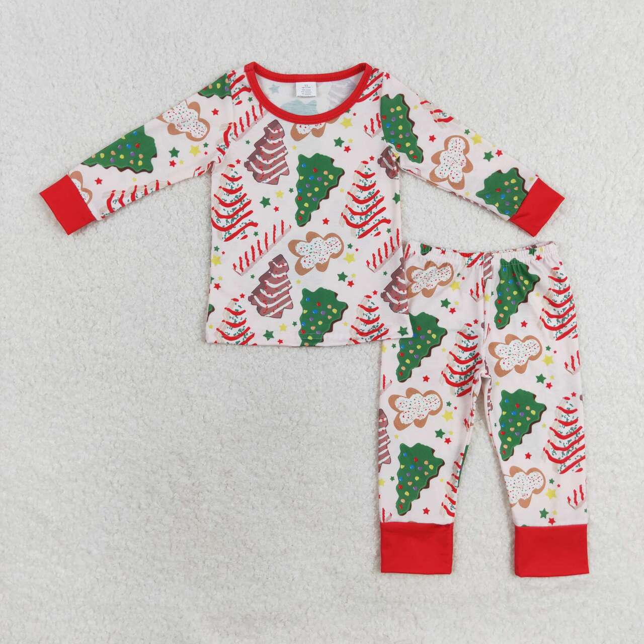 Family Christmas Tree Cake Shirt Pants Bamboo Rompers Pajamas Clothes