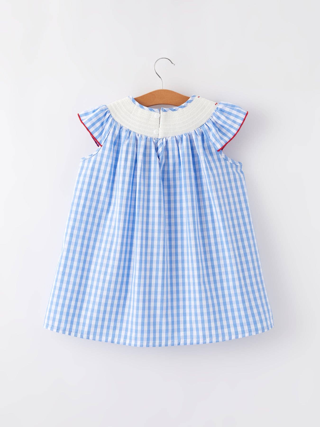 4th of july Flag Embroidery Smocking Girls Dress