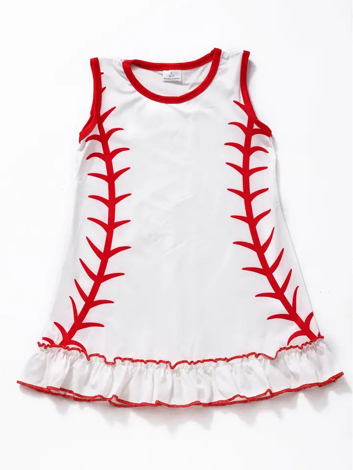 Baby Girls Sleeveless Baseball Dress
