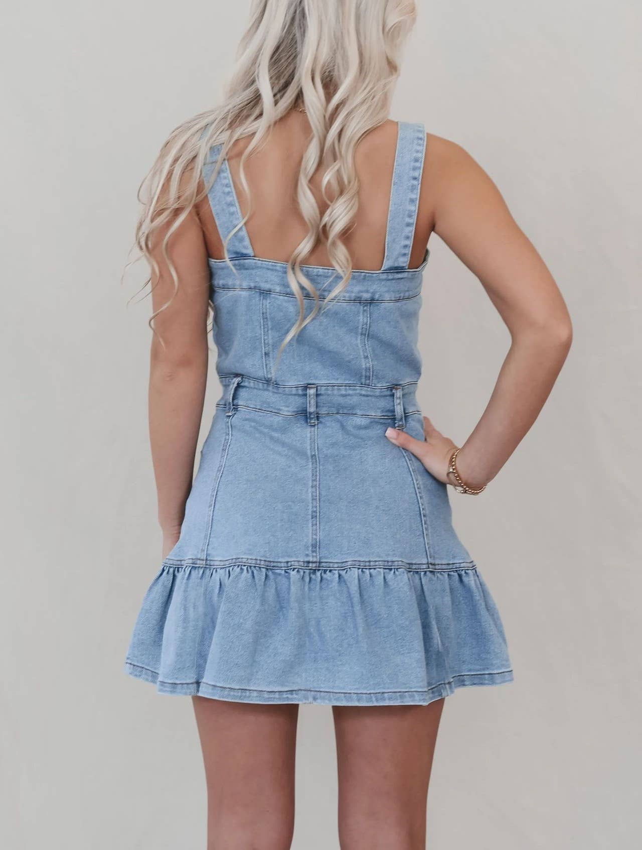 Temperament Fashion Suspender Denim Dress
