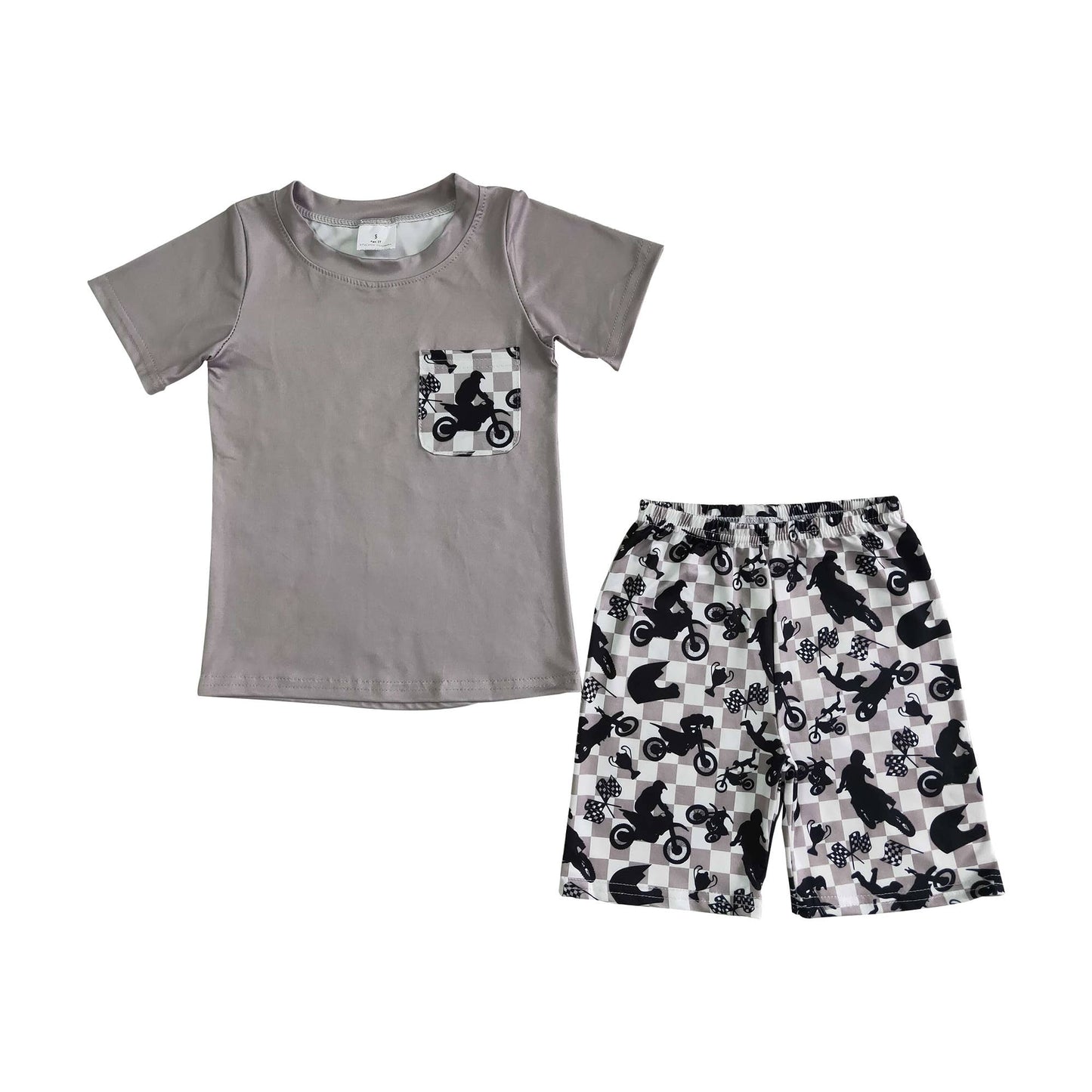 Baby boys motorbike pocket shorts sets