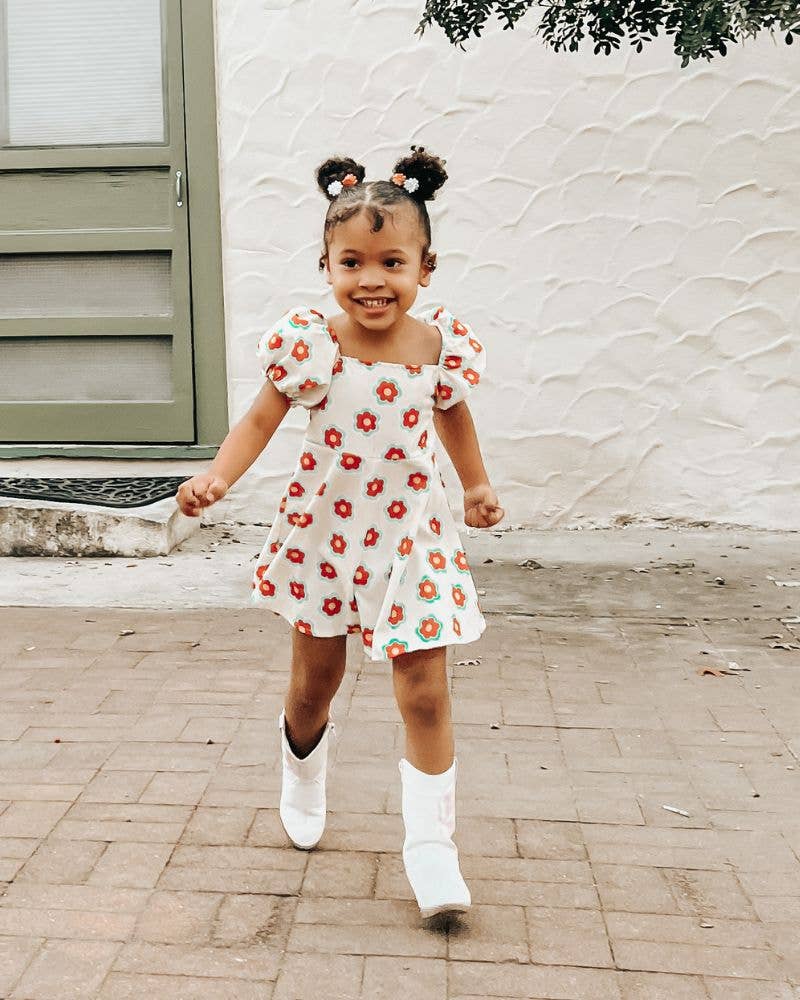 Mommy and Me Bea Puff Sleeve Mini Dress - Flower Crown