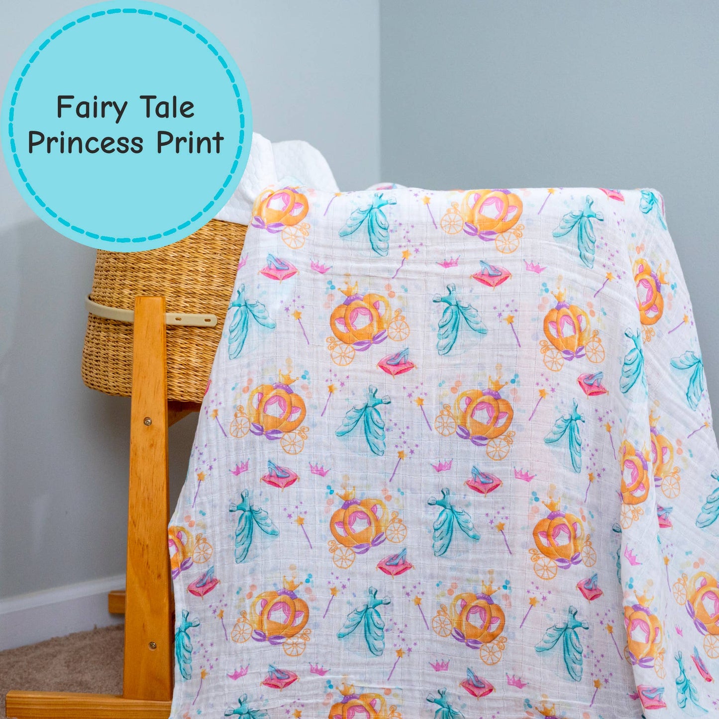 Glass Slipper Baby Muslin Swaddle Blanket