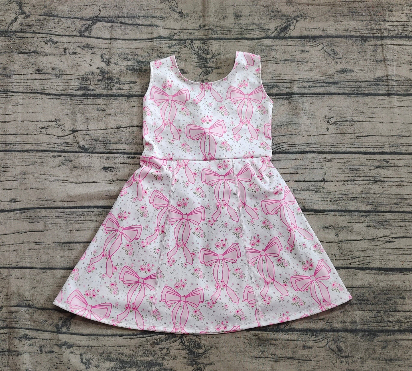 Baby Girls Pink Bows Yoga Skort Knee Length Dresses