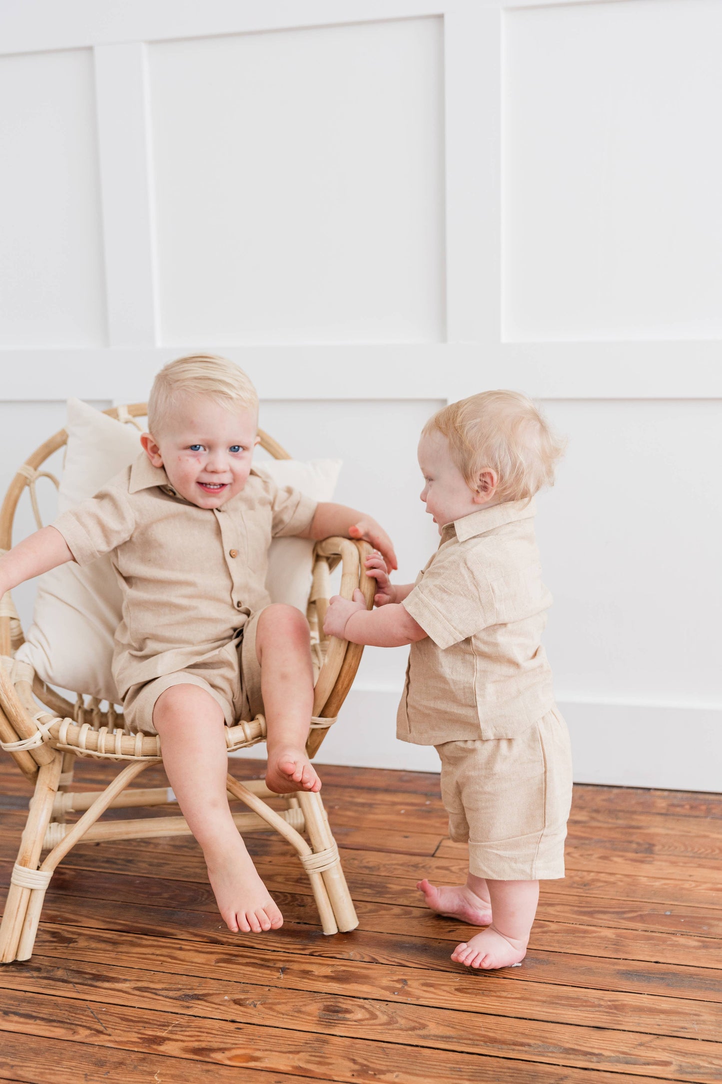 Braiden Chambray Boys Shirt & Shorts set